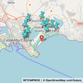 Mappa Viale Lungo Mare Poetto, 09100 Cagliari CA, Italia (3.99167)