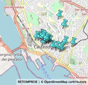 Mappa Via Mameli Goffredo, 09124 Cagliari CA, Italia (0.507)