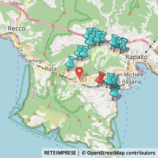 Mappa Via Torre San Gioachino, 16038 Santa Margherita Ligure GE, Italia (1.84706)