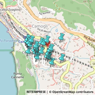 Mappa Via Angela Schiaffino, 16032 Camogli GE, Italia (0.17269)
