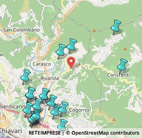 Mappa Via Vecchia Provinciale Carasco, 16042 Cogorno GE, Italia (2.984)