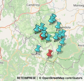 Mappa Frazione Nocelleto, 62039 Castelsantangelo sul Nera MC, Italia (9.8975)