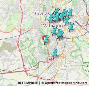 Mappa Via di Affogalasino, 00164 Roma RM, Italia (3.96533)
