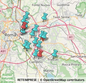 Mappa Tor Bella Monaca, 00030 Monte Porzio Catone RM, Italia (6.55889)