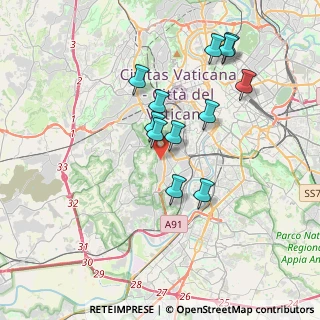 Mappa Via di Monteverde, 00151 Roma RM, Italia (3.55833)