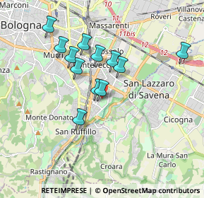 Mappa Via delle Argonne, 40141 Bologna BO, Italia (1.58667)