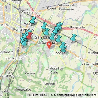 Mappa Via Risorgimento, 40068 San Lazzaro di Savena BO, Italia (1.8295)
