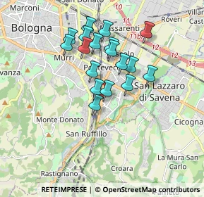 Mappa Via Marcello Benedetto, 40141 Bologna BO, Italia (1.51389)
