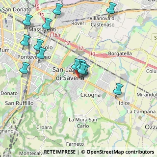 Mappa Via Carlo Jussi, 40060 San Lazzaro di Savena BO, Italia (2.09714)