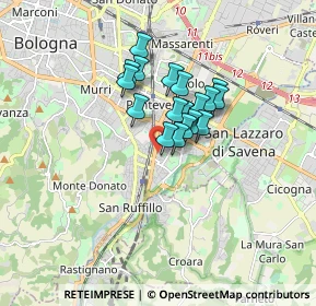 Mappa Via Titta Ruffo, 40141 Bologna BO, Italia (1.11263)