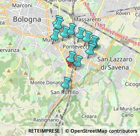 Mappa Via Umberto Giordano, 40141 Bologna BO, Italia (1.39692)