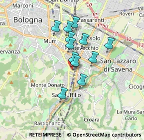Mappa Via Umberto Giordano, 40141 Bologna BO, Italia (1.3225)