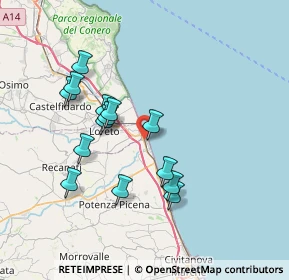 Mappa Via Guglielmo Marconi, 62017 Porto Recanati MC, Italia (6.905)