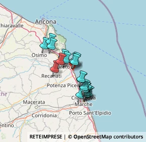 Mappa SS 16, 62017 Porto Recanati MC, Italia (9.6625)