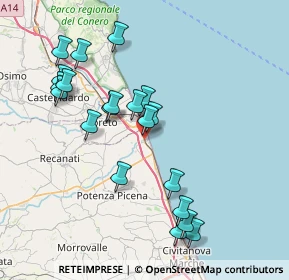 Mappa SS 16, 62017 Porto Recanati MC, Italia (7.991)