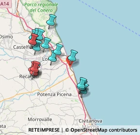 Mappa SS 16, 62017 Porto Recanati MC, Italia (7.756)
