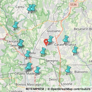 Mappa Via Gaetano Donizetti, 22066 Mariano Comense CO, Italia (5.04571)