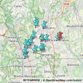 Mappa Via Gaetano Donizetti, 22066 Mariano Comense CO, Italia (2.82188)