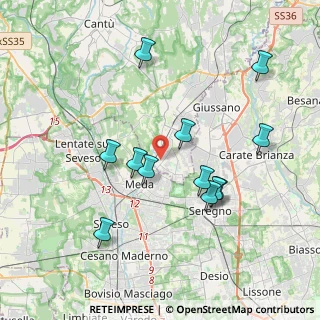 Mappa Via San Giorgio, 22060 Cabiate CO, Italia (3.69333)