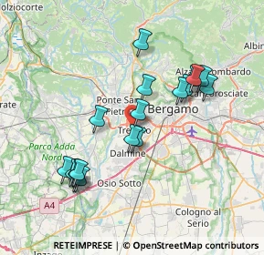 Mappa Via Andrea Fantoni, 24048 Treviolo BG, Italia (7.15833)