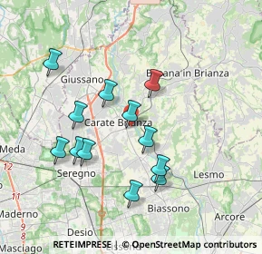 Mappa Via Aldo Moro, 20841 Carate Brianza MB, Italia (3.38833)