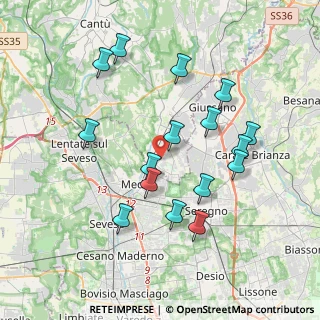 Mappa Viale Repubblica, 22060 Cabiate CO, Italia (3.71438)