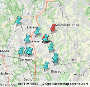 Mappa Via Giosuè Carducci, 20841 Carate Brianza MB, Italia (3.35917)