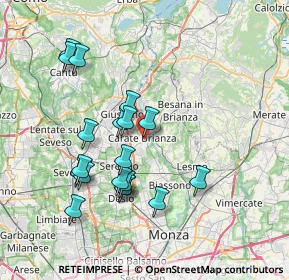 Mappa Via Amedeo Colombo, 20841 Carate Brianza MB, Italia (7.17474)