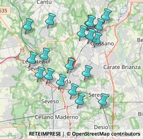 Mappa Via A. Grandi, 22060 Cabiate CO, Italia (3.85895)