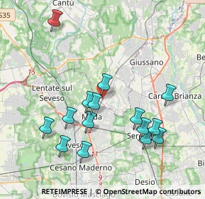 Mappa Via A. Grandi, 22060 Cabiate CO, Italia (3.97067)