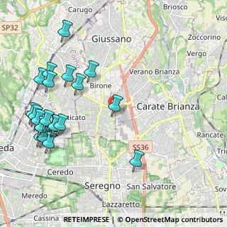 Mappa Via Po, 20833 Verano Brianza MB, Italia (2.554)