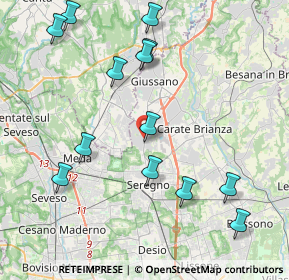 Mappa Via 4 Novembre, 20833 Seregno MB, Italia (4.56615)