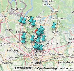 Mappa Via 4 Novembre, 20833 Seregno MB, Italia (9.827)