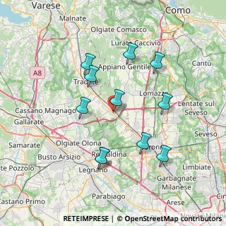 Mappa Via Alessandro Volta, 22076 Mozzate CO, Italia (7.00818)