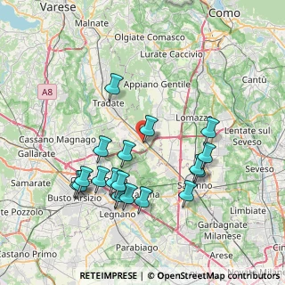 Mappa Via Alessandro Volta, 22076 Mozzate CO, Italia (7.69105)