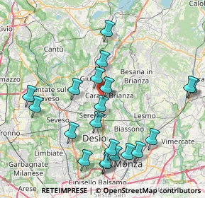 Mappa Via Bezzecca, 20841 Carate Brianza MB, Italia (8.5255)