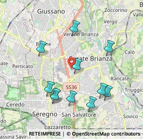 Mappa Via Bezzecca, 20841 Carate Brianza MB, Italia (1.94364)