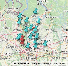 Mappa Via Bezzecca, 20841 Carate Brianza MB, Italia (11.4775)