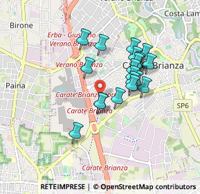 Mappa Via Bezzecca, 20841 Carate Brianza MB, Italia (0.711)