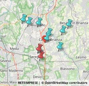 Mappa Via Bezzecca, 20841 Carate Brianza MB, Italia (2.87818)