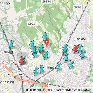 Mappa Via delle Brughiere, 20821 Meda MB, Italia (1.085)