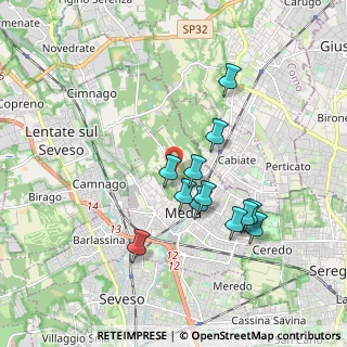 Mappa Via delle Brughiere, 20821 Meda MB, Italia (1.62583)