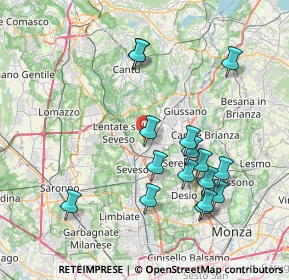 Mappa Via delle Brughiere, 20821 Meda MB, Italia (7.7975)