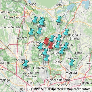 Mappa Via delle Brughiere, 20821 Meda MB, Italia (6.421)