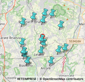 Mappa Via Wolfgang Amadeus Mozart, 23880 Casatenovo LC, Italia (3.90444)