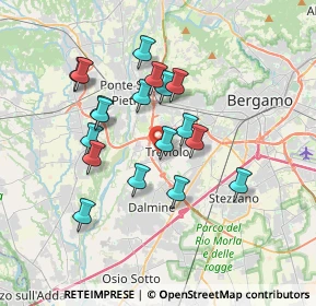 Mappa Via Due Giugno, 24048 Treviolo BG, Italia (3.11611)