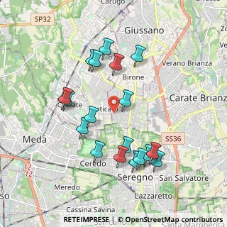 Mappa Via Fratelli Rosselli, 20833 Giussano MB, Italia (1.86889)