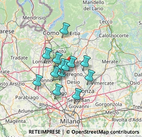 Mappa Via Fratelli Rosselli, 20833 Giussano MB, Italia (9.64462)