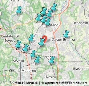 Mappa Via Fratelli Rosselli, 20833 Giussano MB, Italia (3.92688)