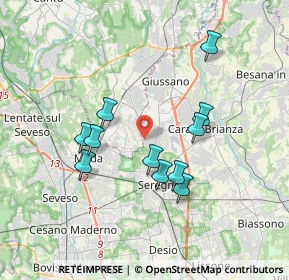 Mappa Via Fratelli Rosselli, 20833 Giussano MB, Italia (3.24455)